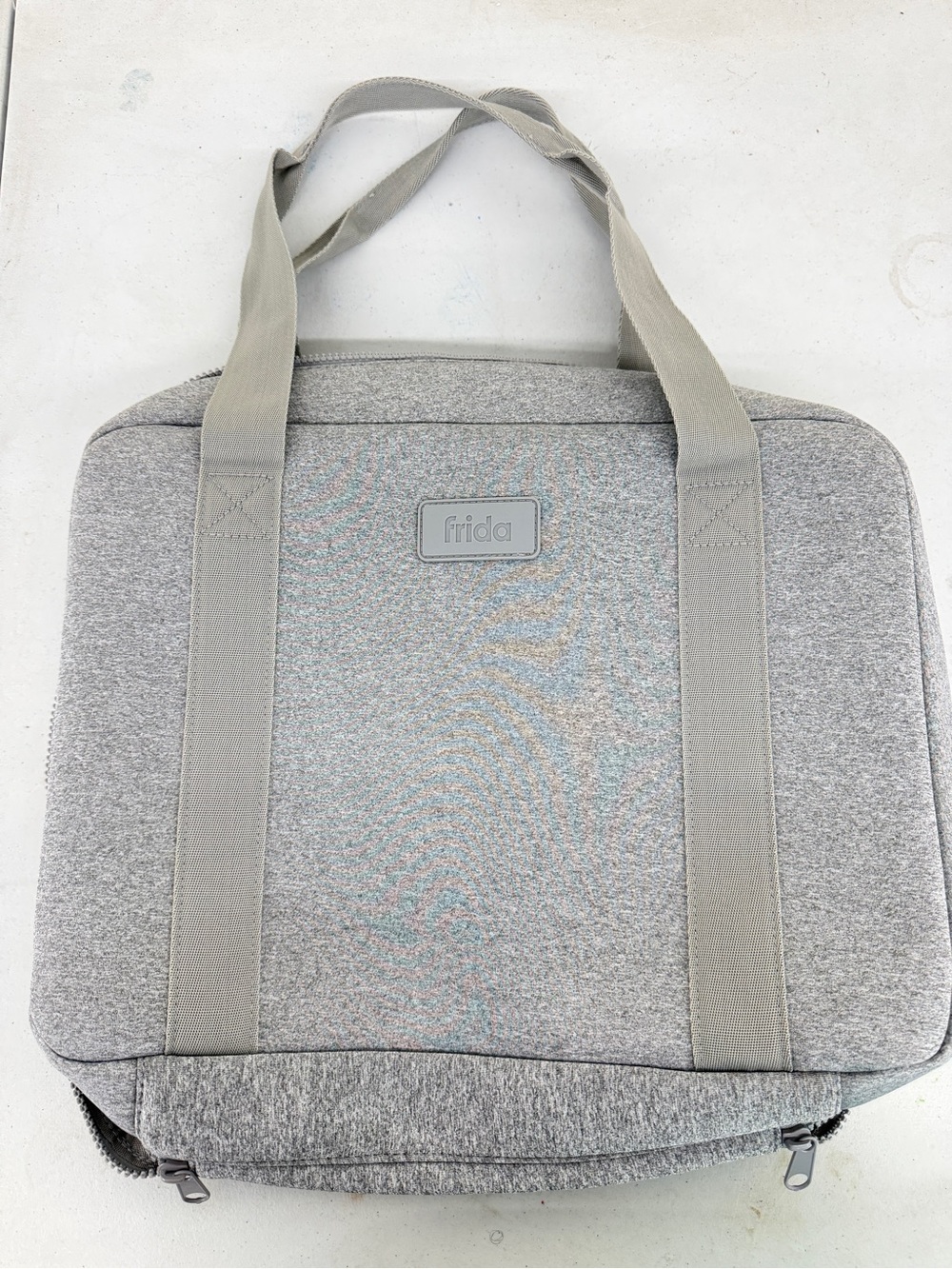 Frida Baby Gray Heathered Travel Organizer Bag with Mesh Pocket